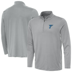 St. Louis Blues - Antigua Reprocess Quarter-Zip Pullover Gray