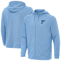 St. Louis Blues - Antigua Effortless Full-Zip Hoodie Heather Blue