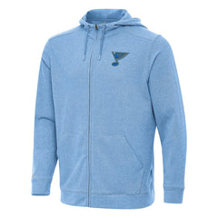 St. Louis Blues - Antigua Effortless Full-Zip Hoodie Heather Blue
