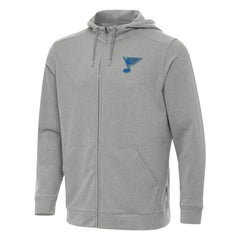 St. Louis Blues - Antigua Effortless Full-Zip Hoodie Heather Gray