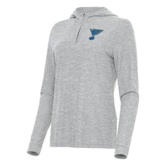 St. Louis Blues - Antigua Women's Daybreak Quarter-Zip Hoodie Heather Gray