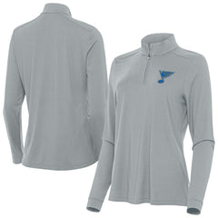 St. Louis Blues - Antigua Women's Intent Quarter-Zip Pullover Gray
