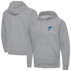 St. Louis Blues - Antigua Victory Full-Zip Hoodie Heather Gray