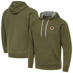 Boston Bruins Antigua Victory Pullover Hoodie Olive