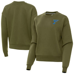 St. Louis Blues - Antigua Women's Victory Pullover Sweatshirt Olive