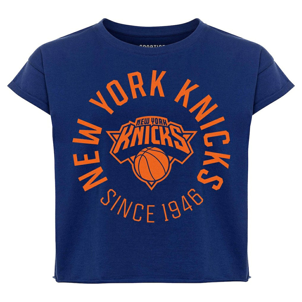 NBA - New York Knicks Sportiqe Women's Cropped Genuine Issue Collection Alana T-Shirt - Navy