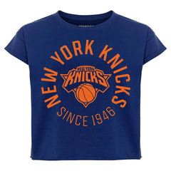 NBA - New York Knicks Sportiqe Women's Cropped Genuine Issue Collection Alana T-Shirt - Navy