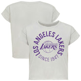 NBA - Los Angeles Lakers Sportiqe Women's Cropped Genuine Issue Collection Alana T-Shirt - Gray