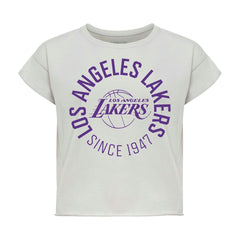 NBA - Los Angeles Lakers Sportiqe Women's Cropped Genuine Issue Collection Alana T-Shirt - Gray