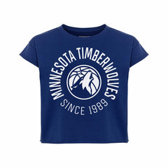 NBA - Minnesota Timberwolves Sportiqe Women's Cropped Genuine Issue Collection Alana T-Shirt - Navy