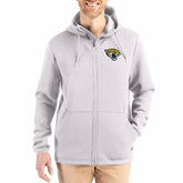 Jacksonville Jaguars Cutter & Buck Roam Epic Comfort Recycled Full-Zip Hoodie Jacket Gray - NFL