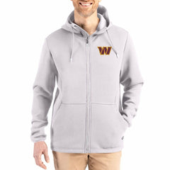 Washington Commanders Cutter & Buck Roam Epic Comfort Recycled Full-Zip Hoodie Jacket Gray - NFL