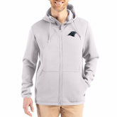 Carolina Panthers Cutter & Buck Roam Epic Comfort Recycled Full-Zip Hoodie Jacket Gray - NFL