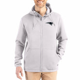 New England Patriots Cutter & Buck Roam Epic Comfort Recycled Full-Zip Hoodie Jacket Gray - NFL