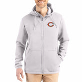 Chicago Bears Cutter & Buck Roam Epic Comfort Recycled Full-Zip Hoodie Jacket Gray - NFL