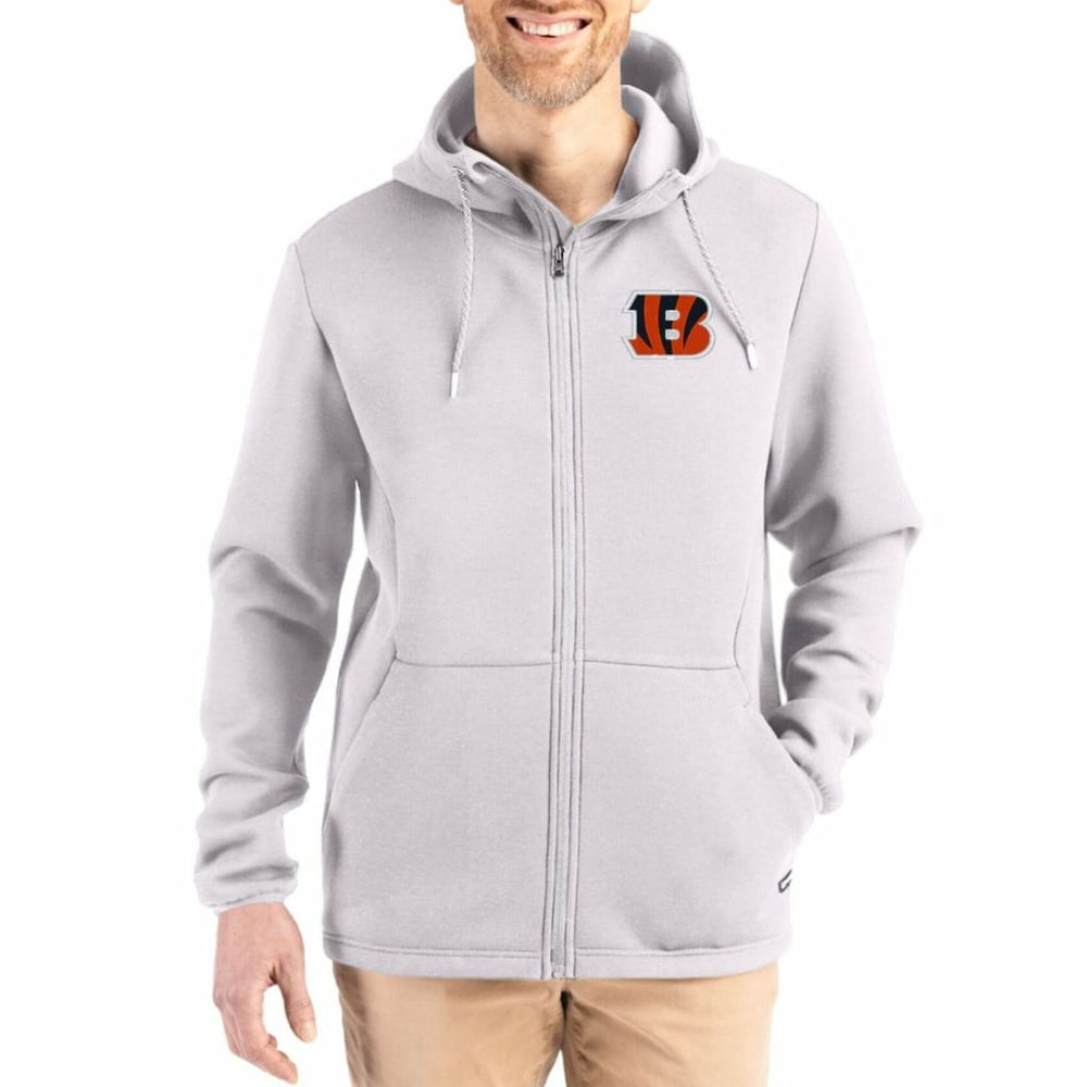 Cincinnati Bengals Cutter & Buck Roam Epic Comfort Recycled Full-Zip Hoodie Jacket Gray - NFL