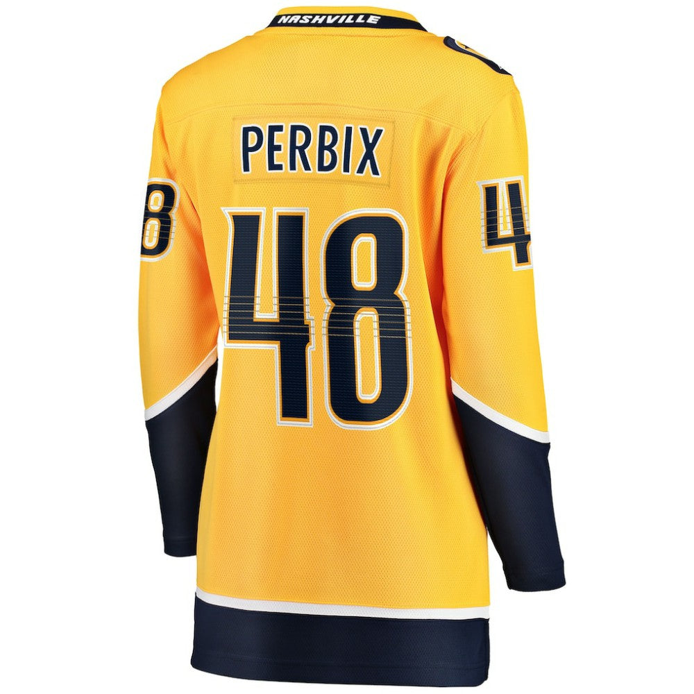 Nick Perbix Nashville Predators Fanatics Women's Home Breakaway Jersey - Gold | NHL Jerseys