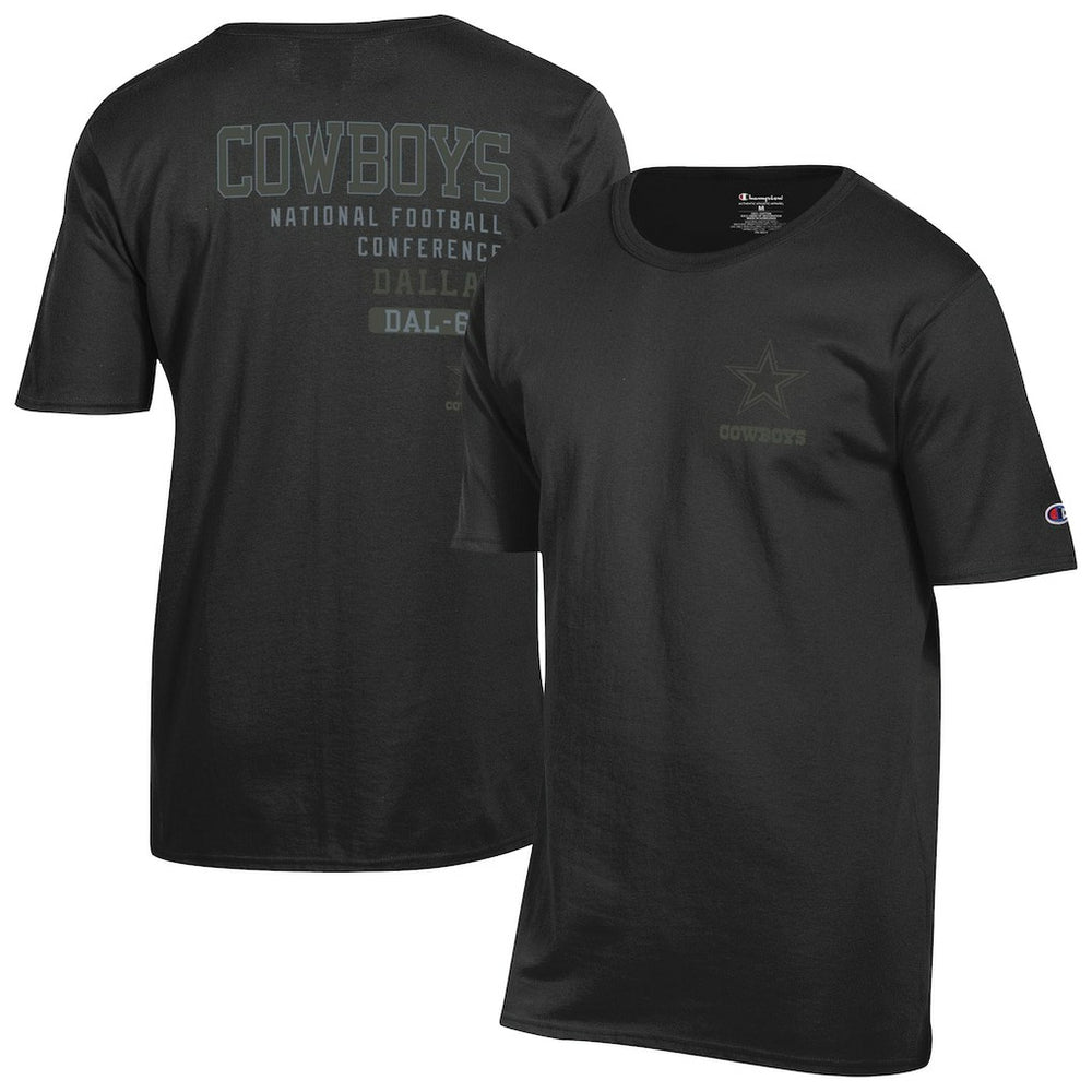 Dallas Cowboys Champion Tonal Logo T-Shirt Black - NFL