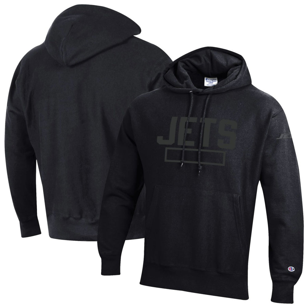 New York Jets Champion Tonal Reverse Weave Fleece Hoodie Black - NFL