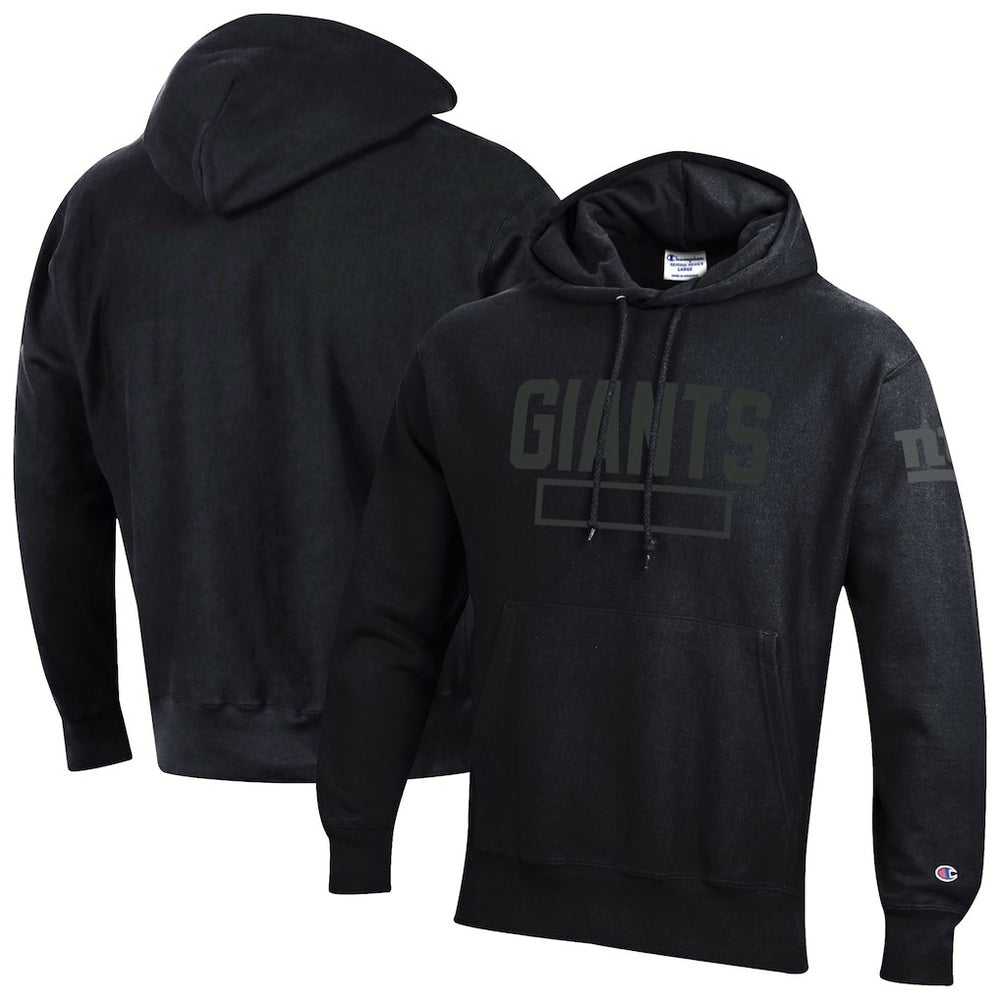 New York Giants Champion Tonal Reverse Weave Fleece Hoodie Black - NFL