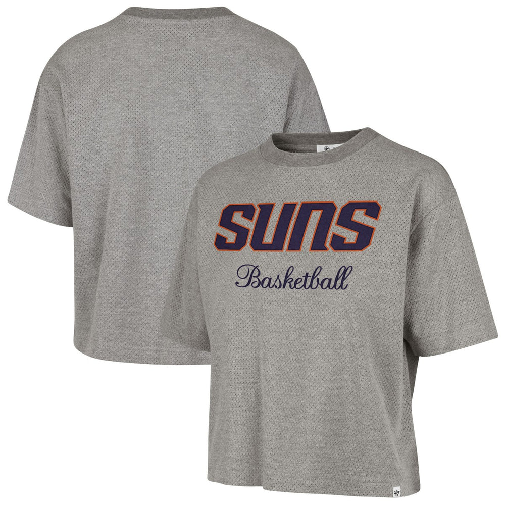 47 brand - Phoenix Suns '47 Women's Pivot Drop Needle Cropped T-Shirt - Gray