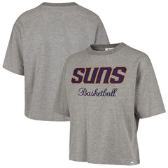 47 brand - Phoenix Suns '47 Women's Pivot Drop Needle Cropped T-Shirt - Gray