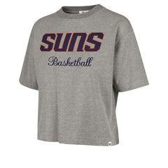 47 brand - Phoenix Suns '47 Women's Pivot Drop Needle Cropped T-Shirt - Gray