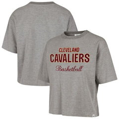 47 brand - Cleveland Cavaliers '47 Women's Pivot Drop Needle Cropped T-Shirt - Gray