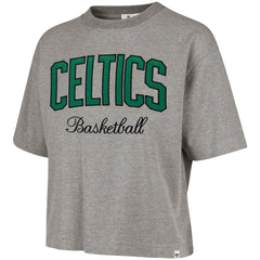 47 brand - Boston Celtics '47 Women's Pivot Drop Needle Cropped T-Shirt - Gray