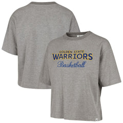 47 brand - Golden State Warriors '47 Women's Pivot Drop Needle Cropped T-Shirt - Gray