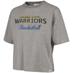 47 brand - Golden State Warriors '47 Women's Pivot Drop Needle Cropped T-Shirt - Gray