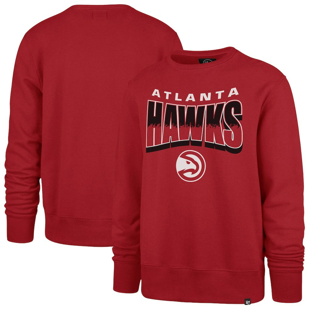 47 brand - Atlanta Hawks '47 Unisex Brush By Headline Crewneck Sweatshirt - Red