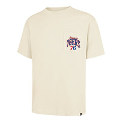 47 brand - Philadelphia 76ers '47 Unisex Crossover Collection Foundation Pocket T-Shirt - Cream