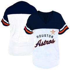 Houston Astros Profile Women's Plus Size Two-Stripe V-Neck T-Shirt Lifestyle