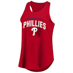 Philadelphia Phillies Profile Women's Plus Size Wordmark Racerback Scoop Neck Tank Top Clearance