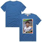Eric Dickerson Los Angeles Rams Homage Unisex NFL Topps Trading Card Tri-Blend T-Shirt Royal - NFL
