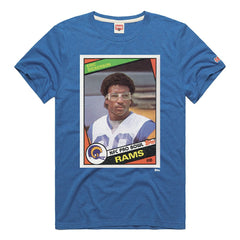 Eric Dickerson Los Angeles Rams Homage Unisex NFL Topps Trading Card Tri-Blend T-Shirt Royal - NFL