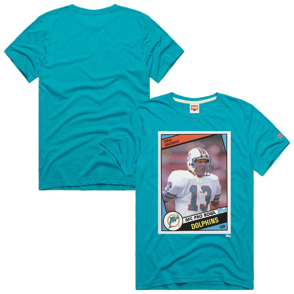 Dan Marino Miami Dolphins Homage Unisex NFL Topps Trading Card Tri-Blend T-Shirt Aqua - NFL