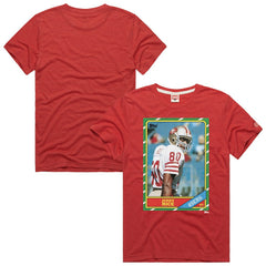 Jerry Rice San Francisco 49ers Homage Unisex NFL Topps Trading Card Tri-Blend T-Shirt Scarlet - NFL
