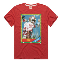 Jerry Rice San Francisco 49ers Homage Unisex NFL Topps Trading Card Tri-Blend T-Shirt Scarlet - NFL
