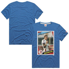 John Elway Denver Broncos Homage Unisex NFL Topps Trading Card Tri-Blend T-Shirt Royal - NFL