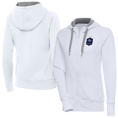 France National Team Antigua Women's Takeover Full-Zip Hoodie - White