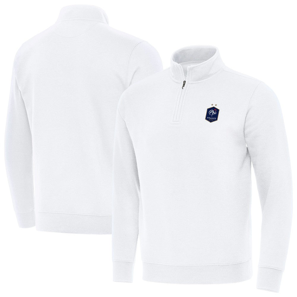 France National Team Antigua Landslide Quarter-Zip Pullover - White