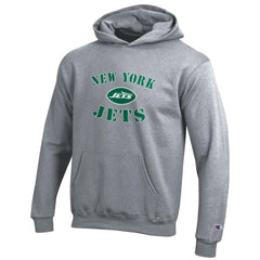 New York Jets Champion Youth Powerblend Fleece Hoodie Gray - NFL