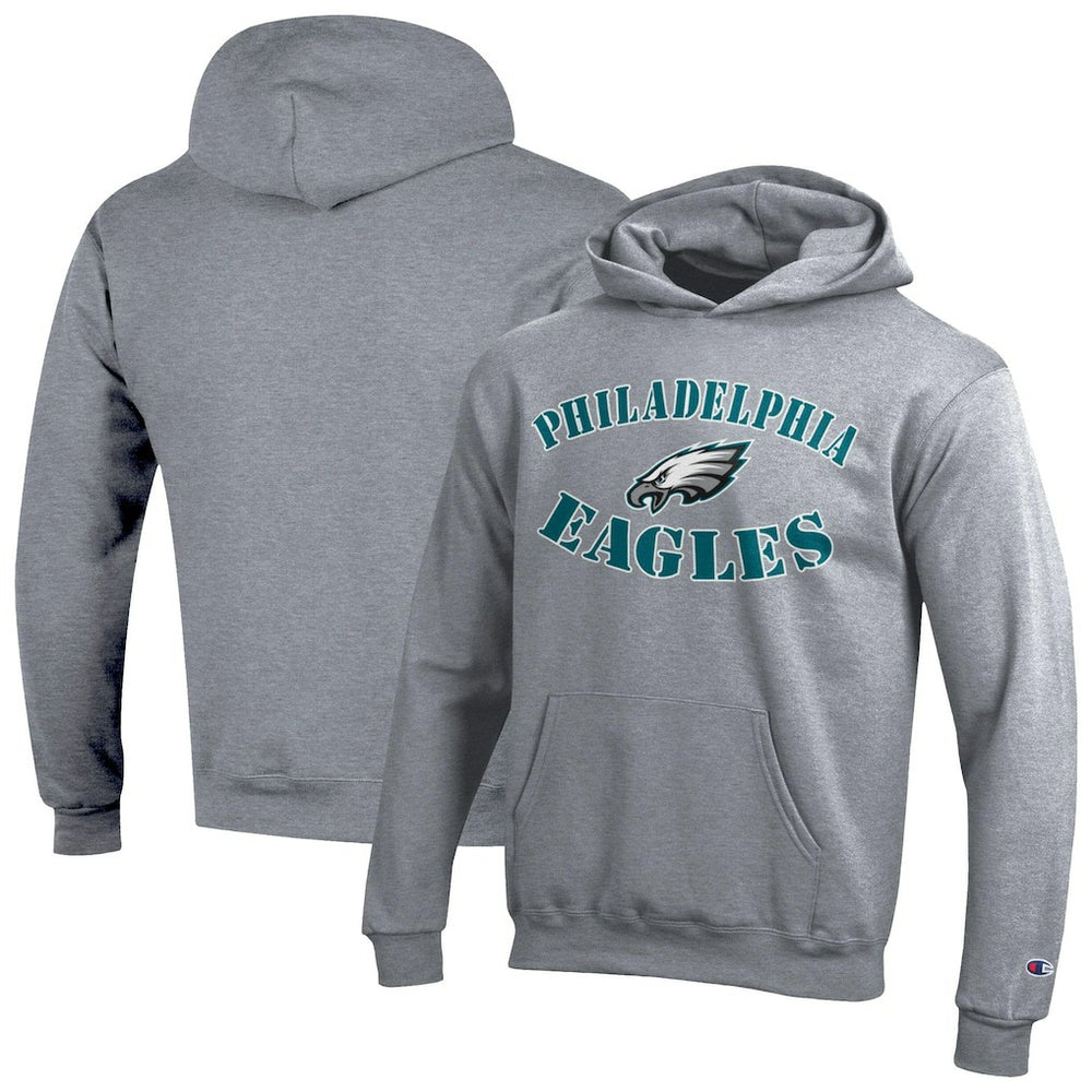 Philadelphia Eagles Champion Youth Powerblend Fleece Hoodie Gray - NFL