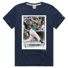 Cal Raleigh Seattle Mariners Homage Topps Baseball Card Player Tri-Blend T-Shirt Lifestyle