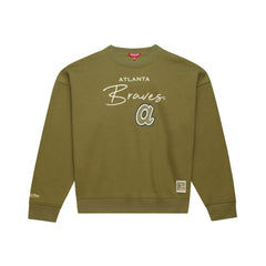 Atlanta Braves Mitchell & Ness Women's Oversized Crewneck Sweatshirt discount