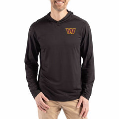 Washington Commanders Cutter & Buck Coastline Epic Comfort Eco Recycled Long Sleeve Hoodie T-Shirt Black - NFL