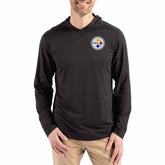 Pittsburgh Steelers Cutter & Buck Coastline Epic Comfort Eco Recycled Long Sleeve Hoodie T-Shirt Black - NFL