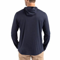 Seattle Seahawks Cutter & Buck Coastline Epic Comfort Eco Recycled Long Sleeve Hoodie T-Shirt Navy - NFL